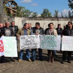 Workers, lead by the MMWU, rally in Kachkanar on 28 February 2016. Photo: MMWU