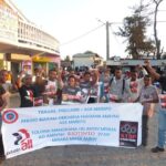 Affiliates in Madagascar protest against precarious work at Rio Tinto. 