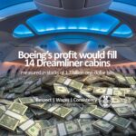 "Las ganancias de Boeing, en forma de montones de 1,7 billones de billetes de un dólar, llenarían 14 cabinas de Dreamliner - Respeto, Salarios, Consistencia #Youdeservebetter"
