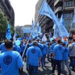 Manifestación de trabajadores/as de FIAT y sus simpatizantes. Foto: SSMS