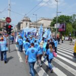 Manifestación de trabajadores/as de FIAT y sus simpatizantes. Foto: SSMS