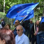 At the protest rally in Tbilisi