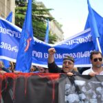 At the protest rally in Tbilisi