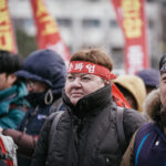 La secrétaire générale adjointe de IndustriALL, Monika Kemperle, au rassemblement syndical à Séoul le 23 janvier. Photo: IndustriALL/Jun Michael Park 