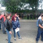 There were dozens of police and security guards at the site. 