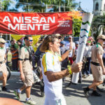 Brazilian unions protest during the torch relay