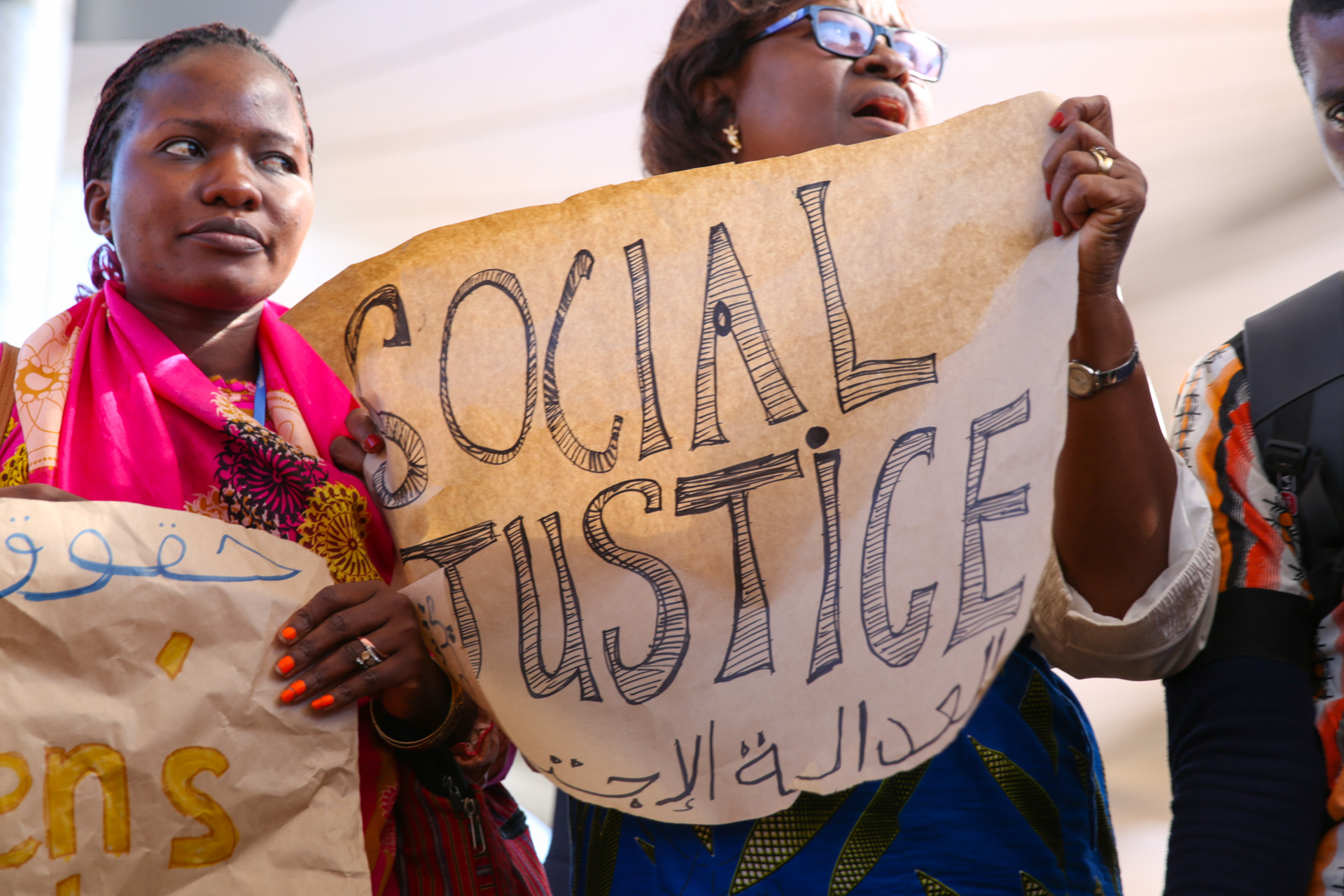 Manifestación de la sociedad civil en la COP22.