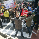 The news of President Park's removal was greeted with joy by many. Photo: KCTU