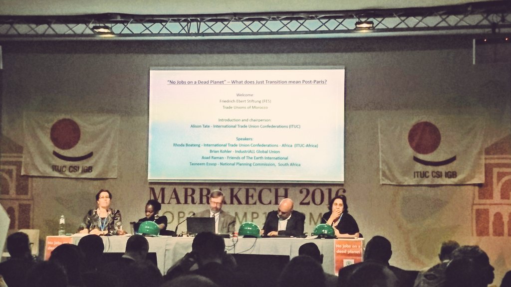 El grupo especial sobre transición justa en la COP22. 