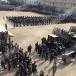 Cambodian riot police preparing