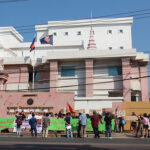 Solidarity action outside Cambodia Embassy, Bangkok