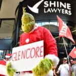 In Australia, the CFMEU Mining and Energy Division protest at Glencore’s Brisbane office. CFMEU