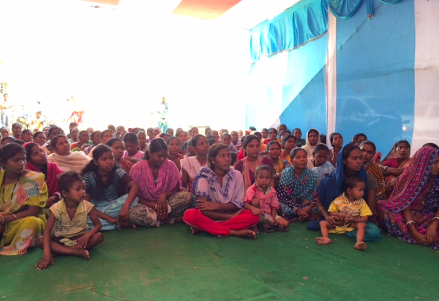 People from a displaced community