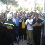 Trabajadores de la electricidad en huelga en Marruecos.