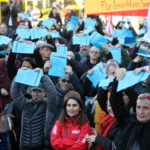 Miembros sindicales manifestándose en Basilea