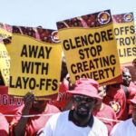 Members of NUM rally against Glencore on 21 February