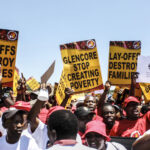 Members of NUM rally against Glencore on 21 February