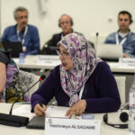 Hashmeya Alsaadawe speaking in Geneva in April 2018