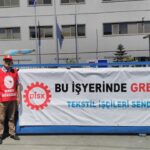 DİSK/Tektsil members demonstrate at Hyosung