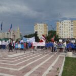 Rally next to TenarisSilcotub steel factory in Zalău, Romania, 31 July 2018