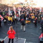 Miembros sindicales manifestándose en Basilea