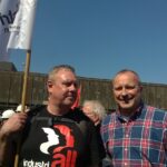 À Duisburg, siège des plus grandes aciéries de ThyssenKrupp, 16.000 sidérurgistes sont venus montrer qu’ils sont unis solidairement pour une industrie sidérurgique forte en Europe et en Allemagne et qu’ils n’accepteront pas une désindustrialisation de l’Europe. Le 11 avril 2016.