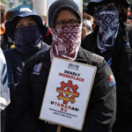 Protestors are demanding a new minimum wage for 2016 and improved labour laws. 