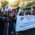 Imagen de archivo de las mujeres de Industrial Chile en una movilización 