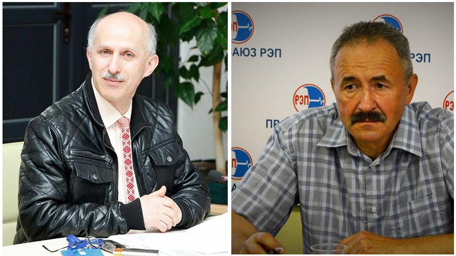 Ihar Komlik, treasurer of the Belarusian Radio and Electronic Industry Workers' Union, and Gennady Fedynich, president of REP