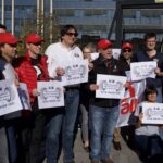 Les représentants d'IndustriALL et de l'IBB à Genève. 