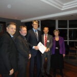 Photo(from the left):  Trond Markussen(President,NITO),  Arve Bakke(President,Fellesforbundet), Øyvind Eriksen(President & CEO Aker ASA and acting CEO Aker Solutions), Jyrki Raina(General Secretary, IndustriALL Global Union), Marianne Harg(President,Tekna)