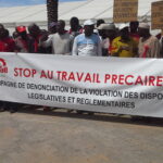 Des affiliés d'IndustriALL défilent au Sénégal. 