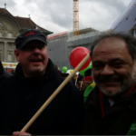 le Secrétaire général adjoint d'IndustriALL Fernando Lopes avec son collègue Mathias Hartwich 