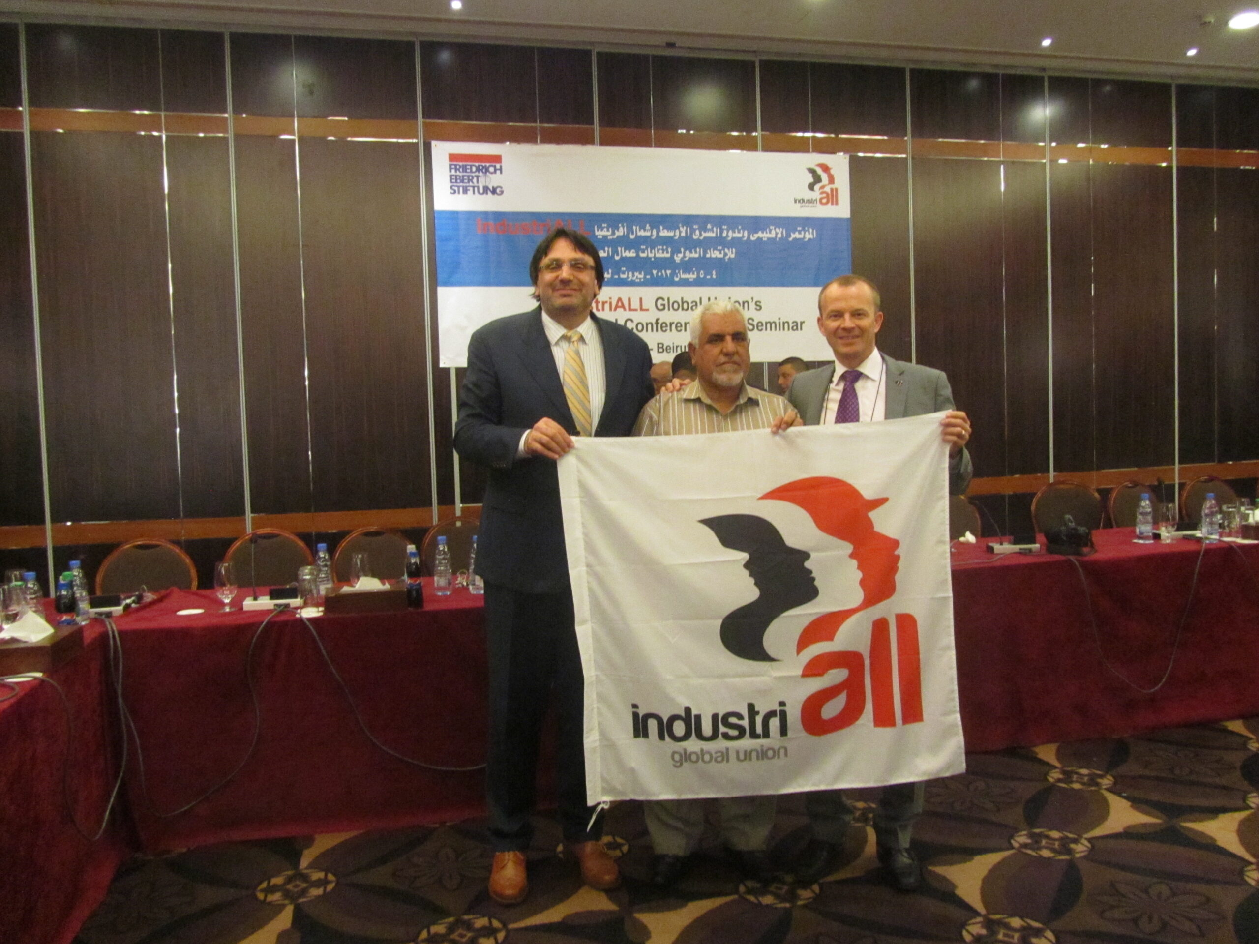 Hassan Juma'a with GS Jyrki Raina and AGS Kemal Ozkan