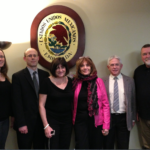 Canadian Unions Meet Mexican Embassy Officials about International Labour Rights Violations in Mexico Kelti Cameron (CUPE); Chris Roberts (CLC); Pat Van Horne (USW); Louise Casselman (PSAC; Lucien Royer (CLC); Duncan Brown (CEP)