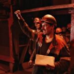 Serhiy Barabashuk and other miners are on a two-day underground protest in May 2017