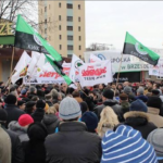 Miners in Poland protesting against plans to close four mines. 