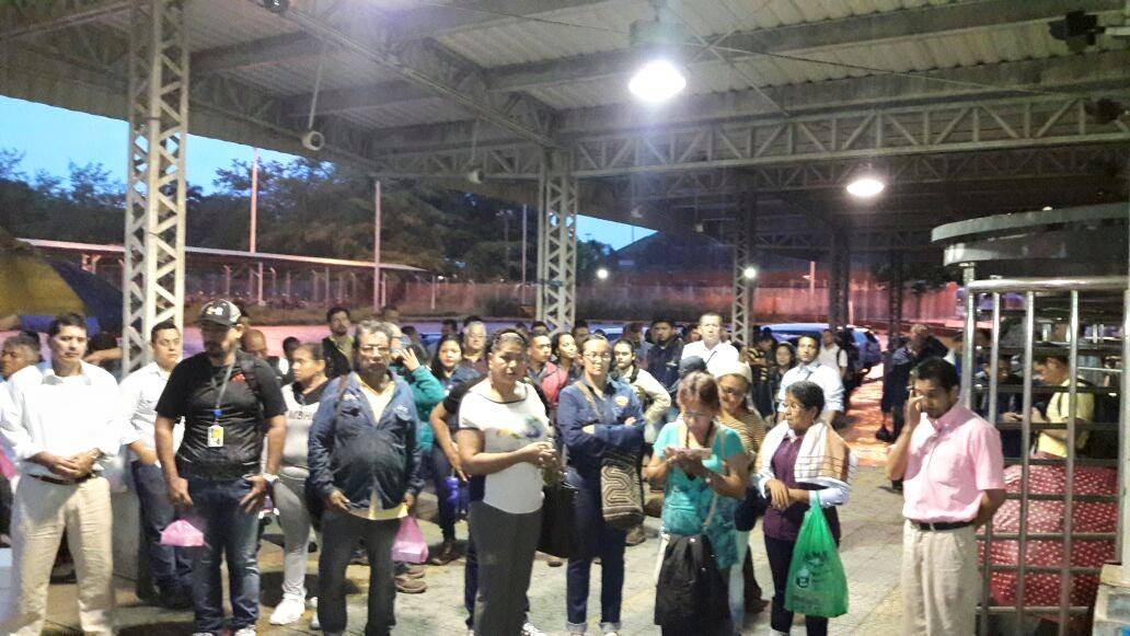 Rassemblement de l’USO à l’entrée principale d’Ecopetrol pour dénoncer l’agression contre Dibeth Quintana