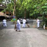 Thai Mitsubishi workers are made to clean an old people's home as punishment
