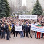 The protest in the city Yuzhnoukrainsk