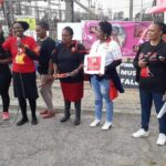 Miembros del NUMSA en una conmemoración de Thembisile Yende. Foto: The Thembisile Lucia Yende Foundation