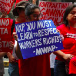 Manifestantes apoyan a trabajadores de NXP en Filipinas