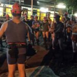 Dave McLachlan leads the underwear protest at Appin Colliery