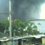 Flames from the factory fire (Photo: Kentex fire fact-finding mission)