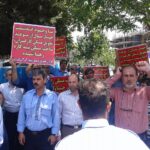 Reza Shahabi at a demonstration