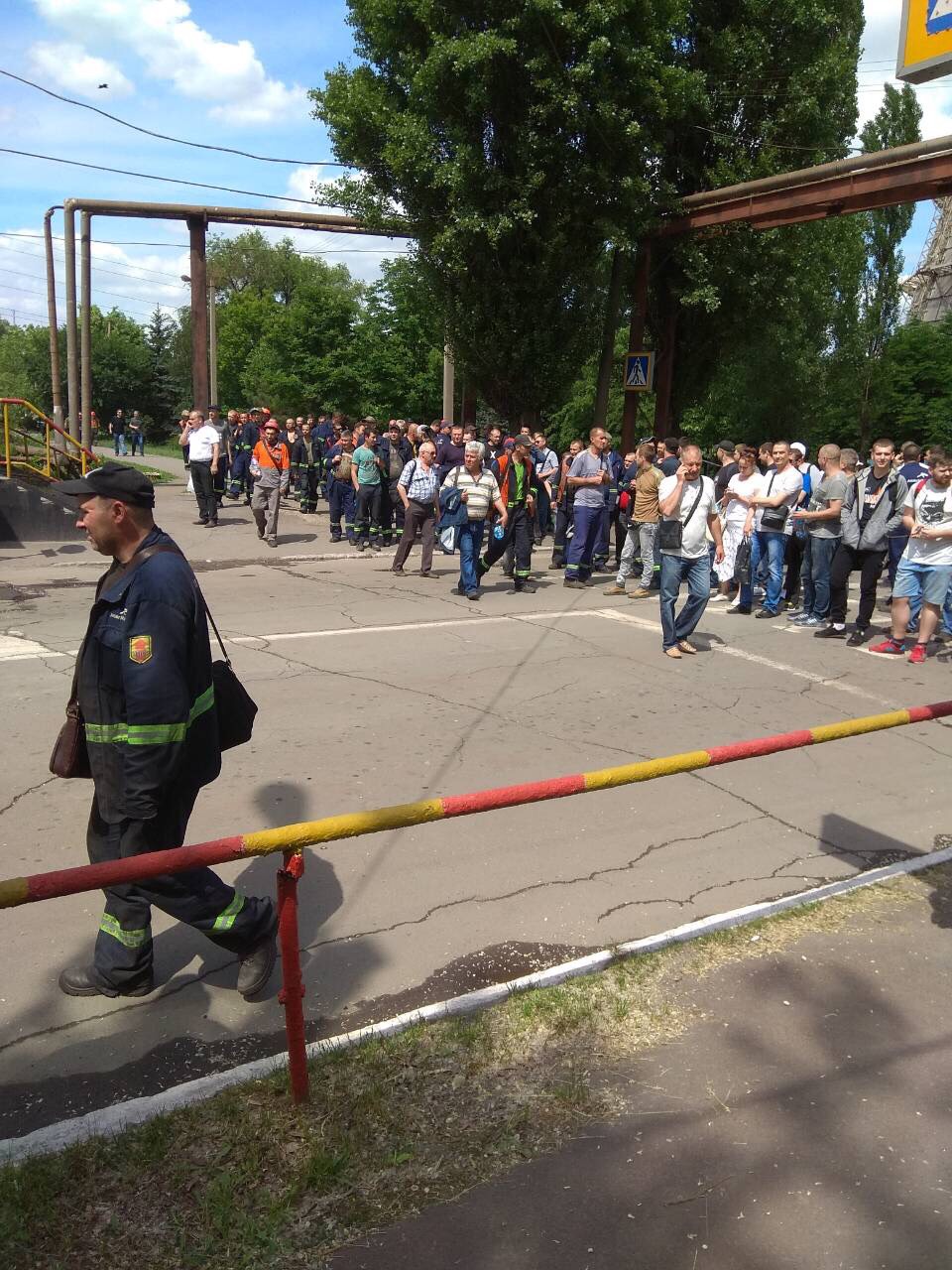 Workers blocked pedestrian crossings on the company premises on 16 May