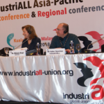 Regional co-chair Michele O'Neil and IndustriALL general secretary Valter Sanches.