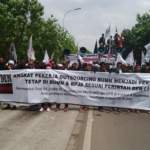 Indonesian workers took to the streets to voice their demands.