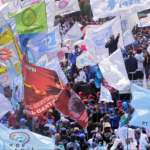 Demonstrations for a new minimum wage in Indonesia.