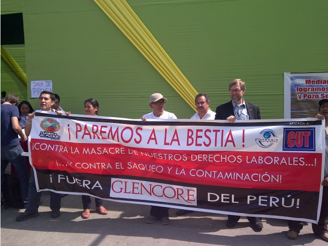 Manifestation lors de la COP 20 au Pérou en 2014.